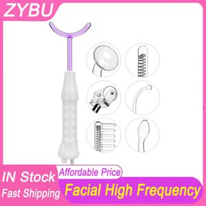 Home Use High Frequency Facial Machine Electrode Wand Acne Spot Treatment Wrinkles Remover Electrotherapy Beauty Therapy Puffy 7 Styles Glass Tube