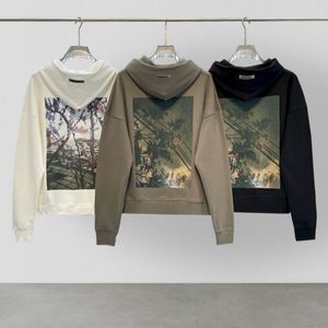 Sudadera con capucha suéter diseñador suéter diseñador sudadera con capucha para hombre sudadera con capucha para mujer 460 g de lana de algodón Letras del pecho Patrón de flores traseras Piezas al por mayor