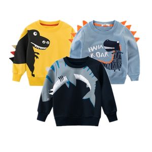 Sweats À Capuche Marque Printemps Vêtements Pour Enfants Imprimé Animal De Bande Dessinée Vêtements 2 8y Bébé Garçons Dinosaure Sweat À Manches Longues Tops 220829