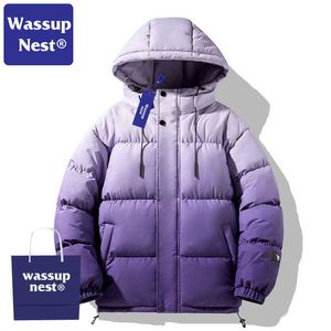 Sudaderas con capucha WASSUP NEST invierno nuevo grueso cálido gradiente moda tendencia hombres y el mismo estilo ropa de algodón