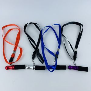 Embout de narguilé Embouts de tuyau Buse de tuyau avec lanière Corde de suspension Silicone Aluminium Telle pointe Embouchures de tuyau d'eau Shisha Mélanger la couleur en gros