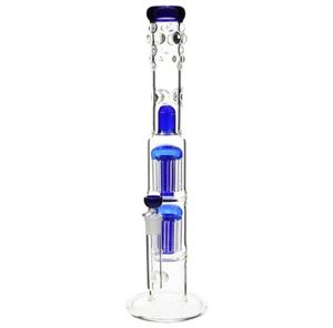 Hookahs 18quot Glass Bong Grace Water Pipe Doble 8x Armtree Dome Perc sin agujero S Azul Send5805083