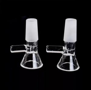 Hookahs Bowl para Bongs de vidrio Cuencos de embudo Tubos de 5 mm Diapositivas gruesas bong pieza para fumar mayoristas embriagadores plataformas petrolíferas piezas 14 mm 18 mm diapositiva dab LL