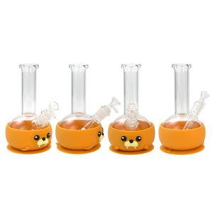 Cachimbas Sello inferior de vidrio y silicona Pipa de agua estilo animal Pipa de mano Hookah Dab Rig Bong Pipas para fumar irrompibles Accesorios Productos para fumar tabaco con tazón