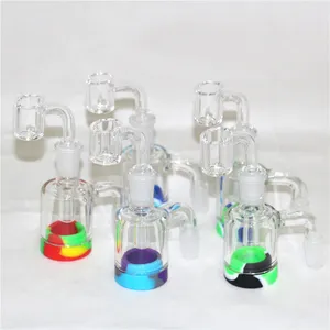 narguilés Glass Reclaim Catcher attrape-cendres récipient en silicone 14mmm-14mm pour bong attrape-cendres de plate-forme pétrolière avec pot en silicone de 5 ml