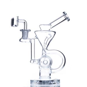 Hookahs Heady Glass Bong Recycler Dabber Rig Percolator Oil Rigs Water Bongs Dabbers Pipes 8 pulgadas 14 mm Joint Quartz Banger o 14.4 mm Male Bowl Factory Wholesale