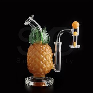 Hookahs Piña Smoke Dab Rigs Bongs de vidrio coloridos con Terp Slurper Quartz Banger Nail y Marble Pearls Set.