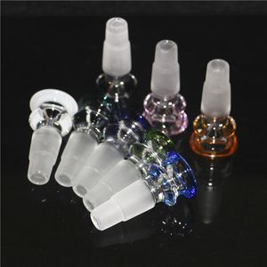 Narguilés épais bol en verre rond brûleur à huile sèche avec poignée 2 types 14mm 18mm bols mâles pour outils de fumage bangs d'eau