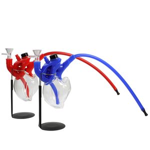 Narguilés YHSWE Bong en verre de narguilé en forme de coeur en silicone avec support de support Pipe à fumer Dab Rig