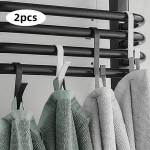 Crochets 2 pièces espace aluminium salle de bain radiateur porte-serviettes pour armoires de cuisine porte arrière crochet clé vêtements écharpes chapeau organisateur