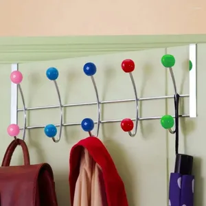 Crochets Porte de porte colorée en métal Metal Hook Roupé de rangement et de rangement de chapeau derrière la porte Punching Sceau de vêtements décoratifs