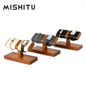 Crochets Mishitu Watch Display Stand T-Shape Jewelry Holder pour le bracelet de bracelet de rack de poignet Double