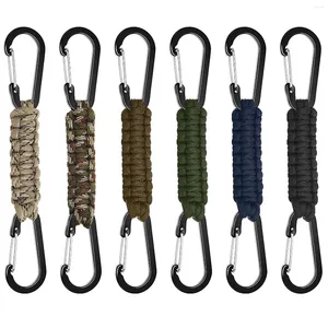 Crochets paracorde pour sac à dos, Clips pour porte-clés, mousqueton, Double crochet, Clip pour bouteille d'eau, clé robuste avec anneaux pour la randonnée