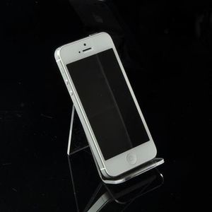 Ganchos Rieles Acrílico transparente 1 juego 3 piezas Soporte para teléfono móvil Estante para teléfono móvil Creativo Mini teléfonos portátiles Soporte Estante de almacenamiento Hogar 253S