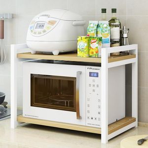 Ganchos Rieles Cocina Estante para el hogar Mini estante de almacenamiento Tipo de piso Aparato de horno de doble capa