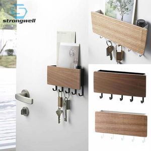 Hooks & Rails Space Saving Key Hanger Decorative Simple Small Wall Hook Easy Install Home Wooden Door Back Storage Rack