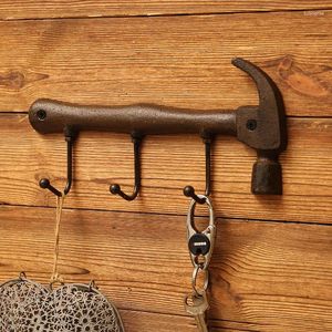 Hooks Retro American Résumé Iron Art Cast Hammer Hamed Bar Bar à la maison Soft Decoration Murd Place