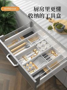 Ganchos soporte para utensilios cajón gabinetes nórdicos organizador tipo Metal cubiertos de cocina caja de almacenamiento de artículos para el hogar