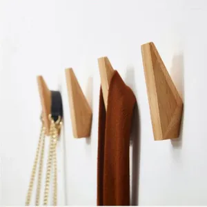 Ganchos de pared de madera, perchero minimalista, estilo japonés Simple, llavero, bolsa, sombrero, bufanda, madera decorativa, 6 paquetes