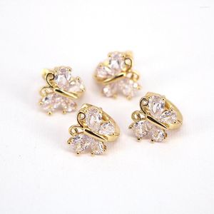 Pendientes de aro, 10 pares, mariposa de circonita cúbica de moda para mujeres y niñas, regalos de boda para fiestas de insectos de cristal simples