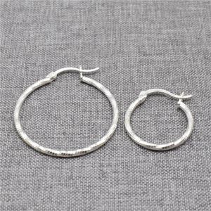 Pendientes de aro de plata de ley 925 Eurowire Hoops Ear Wires para la fabricación de joyas de pendientes 20 mm 30 mm