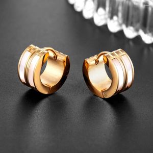Boucles d'oreilles cerceau marque Natural Shell Women Jewelry Gift Wholesale 2 Color Gold / Platinum Round High Quality