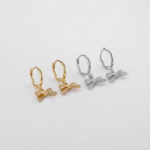 Pendientes de aro, bonito colgante de lazo de encaje, gota para niña, mujer, moda única, regalo elegante, Piercing, Anillos para la oreja, joyería, Pendientes, accesorios