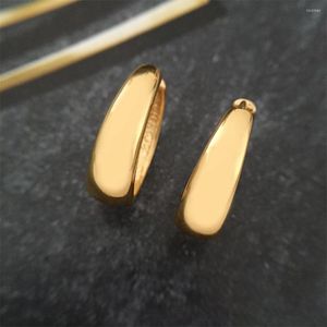 Hoop Earrings Gorgeous Classic Gold Color Plating Plain For Women Girl Elegant Casual Dainty Modern Office Daily Chic Jewelry