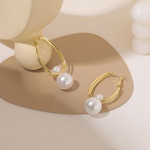 Boucles d'oreilles créoles lumière luxe élégant cercle perle piercing bricolage oreille goujon créatif à la mode polyvalent pour les femmes