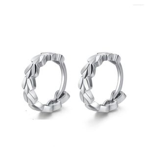 Pendientes de aro de platino puro 950 para mujer, 8 mm de diámetro, enlace de corazón amoroso, sello de círculo pequeño, 1,8-2g