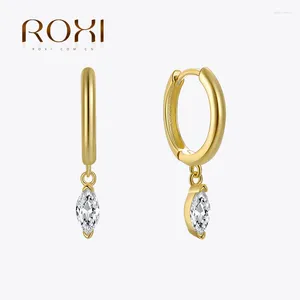 Boucles d'oreilles créoles ROXI oeil de cheval pendentif diamant 925 argent Sterling or accessoires de mode bijoux dames personnalité luxe