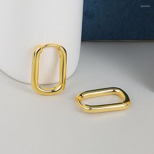 Boucles d'oreilles créoles simples en forme de U, Vintage, couleur or et argent pour femmes, mode coréenne, carré, jumelé, bijoux, vente en gros, 2022