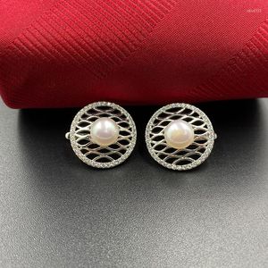 Boucles d'oreilles créoles Sinya perles naturelles boucle d'oreille en argent sterling 925 pour femme femme mère haute brillance diamètre de la perle 8-8.5mm