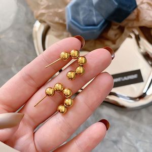 Boucles d'oreilles créoles petites perles boule pour femmes acier inoxydable 2023 mode minimaliste bijoux articles en gros français