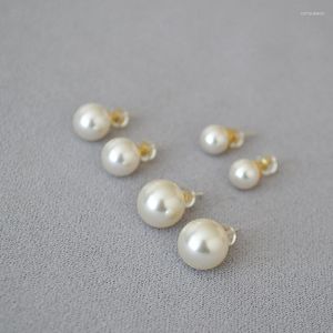 Boucles d'oreilles créoles de la fièvre de corée du sud, Imitation perle de cristal Shijia à haute brillance, couleur 650, aiguille en argent 925, Simple et pour