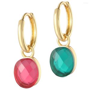 Boucles d'oreilles créoles goutte d'eau Boho pour femmes pavé grand Zircon LuxuryEar anneaux couleur or paire boucle d'oreille bijoux de mode coréens