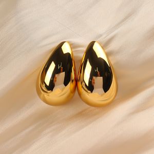 Hoop Huggie Chunky Dome Pendientes colgantes para mujer Chapado en oro Pendiente en forma de luna Pendiente de aro en forma de lágrima grande Regalo de joyería 230826