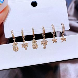 Hoop Huggie Fashion 6 Piece Set Starfish Dangle Drop Earrings Geometric Minilist colgante para mujer joyería