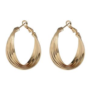 Hoop Huggie-pendientes redondos grandes dorados para mujer, aretes clásicos con diseño de concha, regalo para mujer, joyería fina entera 2021272Z