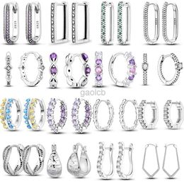 Hoop Huggie Hot 925 en argent Sterling température minimale série bijoux Zircon rond cerceaux boucles d'oreilles pour femmes bijoux cadeau accessoires 24326