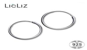 Hoop Huggie LicLiz 2021 925 boucles d'oreilles simples en argent Sterling pour femmes cercle rond or blanc bijoux boucle Joyas De Plata LE04724836783