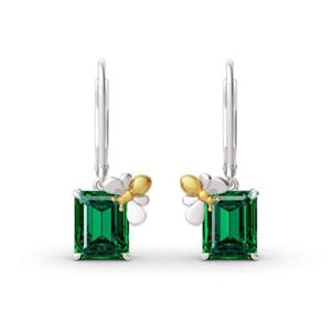 Hoop Huggie Luxury Green Crystal Square Stone Earrings Vintage Gold Color Small Boe Boho Silver Party for Women7753695