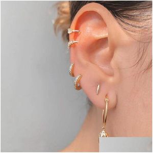 Hoop Huggie Mini petites boucles d'oreilles pour femmes hommes zircon cubique minimaliste or couleur argent Ccute bijoux Pendientes 5Mm-1M Drop Delive Otspo