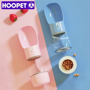 HOOPET Pet Dog Water Bottle Feeder Bowl Portable Water Food Bottle Pets Outdoor Travel Drinking Dog Bowls Water Bowl for Dogs T200101