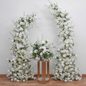 Arc en forme de corne et de lune avec Arrangement Floral, arrière-plan de mariage, support de fleurs, centres de Table, affichage de fenêtre en boule