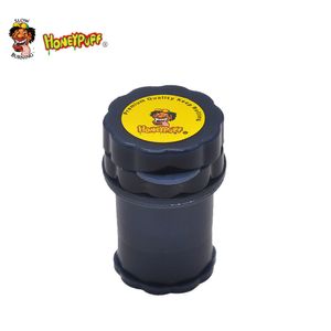 Recipiente para fumar Honeypuff Molinillo de plástico de 4 piezas Sistema de bloqueo de giro seguro Molinillos Hierba Mano Muller Pipe Venta al por mayor