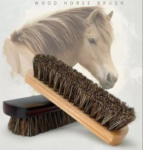 Cepillo para zapatos de crin, pulido de cuero Natural, pelo de caballo real, herramienta de pulido suave, pulido de aceite, limpieza, eliminación de polvo, cepillos, inventario al por mayor