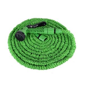 Tuyaux Tuyau d'eau magique de jardin flexible extensible de 100 pieds avec tête de buse de pulvérisation boîte de vente au détail bleu vert 5 robinets de jardin à la maison, douches AC Dhv9Y