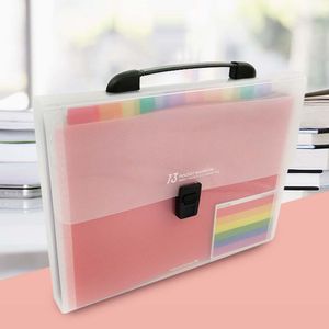 Hot 13 Pockets Expanding Files Folder A4 Expandable File organize Portable Accordion File Folder Office Document Briefcase bags