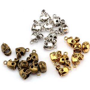 150 pièces Antique argent bronze or 3D petit casque pendentifs à breloques pour la fabrication de bijoux Bracelet collier accessoires de bricolage